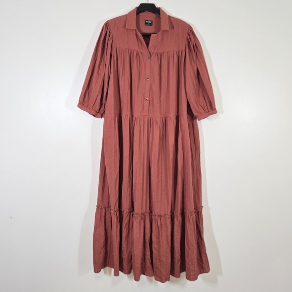 esby Dresses & Skirts - Esby Philippa Midi Dress Medium Orange